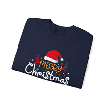 Merry Christmas Sweatshirt with Santa Hat Design Cute and Festive Holiday Crewneck for Women & Men Cozy Christmas Outfit