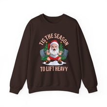 Tis the Season to Lift Heavy Sweatshirt Funny Christmas Gym Sweatshirt, Weightlifting Christmas Gift, Gym Lover Christmas Sweatshirt