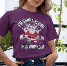 I am Gonna Sleigh This Workout Christmas T-Shirt | Funny Santa Lifting Tee | Fitness Holiday Gift for Gym Lovers