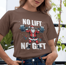 No Lift No Gift Santa Lifting Christmas T-Shirt | Fitness Christmas Gift | Funny Gym Holiday Tee for Bodybuilders