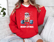 Merry Liftmas Santa Lifting Christmas Hoodie | Fitness Christmas Gift | Bodybuilder Gym Hoodie for Holidays