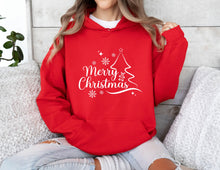 Merry Christmas Tree Hoodie Simple Holiday Hoodie Festive Winter Apparel Cozy Christmas Outfit for Men & Women