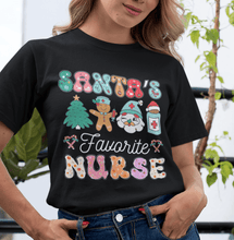 Santas Favorite Nurse T-Shirt Cute Christmas Nurse Shirt, Festive Holiday Tee for Nurses, Perfect Nurse Gift for Christmas