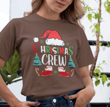 Christmas Crew Santa Hat T-Shirt Cute Holiday Team Tee, Festive Matching Family Shirt, Fun Christmas Party Outfit