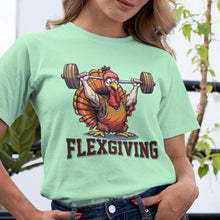 Flexgiving Turkey Gym T-Shirt, Funny Thanksgiving Workout Shirt, Turkey Fitness Tee, Holiday Gym Humor Gift