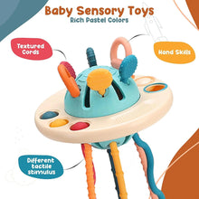 Silicone Pulling UFO Baby Activity Toy With Multi Textured Surfaces for Kids and Sensory Stimulation