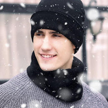 Winter 3 Set Elastic Cuff Running Hiking Fit Unisex Beanie Head Hat Neck Scarf and Touchscreen Gloves