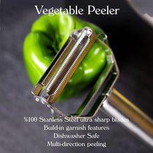 Boxgear Stainless Steel Dual Blade Vegetable Peeler - Commercial Grade Julienne Cutter, Slicer, Shredder, Scraper - Fruit, Potatoes, Carrot, Cucumber - Kitchen, Home Staple - Housewarming Gift