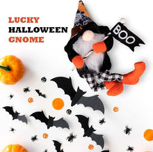 Boxgear Plush Halloween Gnomes - Handmade Small Swedish Gnomes with Witch Broom & Hat, Boo Flag - Stuffed Halloween Decorations for Party, Home Interior Figurines, Farmhouse Fall Decor - Set of 2