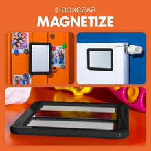 Boxgear Magnetic Locker Mirror - 5" x 7"- for School Locker, Bathroom, Household Refrigerator, Locker Accessory, Workshop Toolbox or Office Cabinet (Gray)