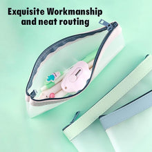 Boxgear 3 Pieces Clear Pencil Case Set for Girls and Boys, Pen Holder with Zipper for Kids, Teens Portable Desk Organizer Pencil Pouch for School & Stationery Supplies (Pink, Blue, Green) (Clear)