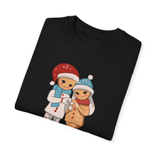 Festive T-Shirt with Gingerbread Design - Holiday Cheer, Unisex Christmas Apparel, Gift for Friends, Cozy Winter Wear, Cheerful Holiday