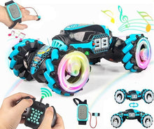 Boxgear 1:12 Gesture Sensing RC Stunt Car Off-Road, Four-Wheel Drive, Sports Mode, 40 Min Standby Suitable for Any Terrain, 2.4G Gesture Controlled Double-Sided Remote-Control Car Toy for Kids, Blue