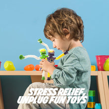 4 Pieces LED Shape Changing Telescopic Pop Tubes Fidget Robot Sensory Toys For Girls Boys