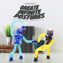 4 Pieces LED Shape Changing Telescopic Pop Tubes Fidget Robot Sensory Toys For Girls Boys