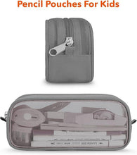 MESA Grid Mesh Pencil Case for Girls and Boys, Pen Holder with Zipper for Kids, Teens Portable Desk Organizer Pencil Pouch for School & Stationery Supplies (Green)