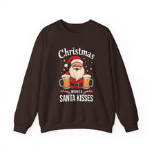 Christmas Wishes and Santa Kisses Sweatshirt Cute Holiday Crewneck for Women & Men Festive Christmas Sweater Cozy Winter Outfit