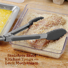 Stainless Steel Silicone Cooking Tongs 12” And 9” With Non Slip Grip For Turning Steaks And Vegetables