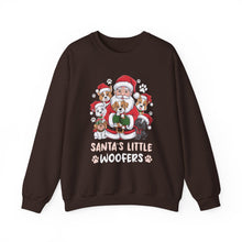 Santas Little Woofers Crewneck Sweatshirt Cute Dog Christmas Sweater Festive Holiday Outfit for Pet Lovers Cozy Winter Apparel