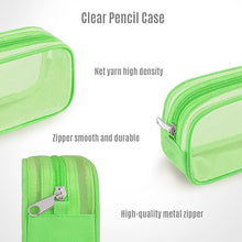 MESA Grid Mesh Pencil Case for Girls and Boys, Pen Holder with Zipper for Kids, Teens Portable Desk Organizer Pencil Pouch for School & Stationery Supplies (Green)