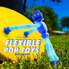 4 Pieces LED Shape Changing Telescopic Pop Tubes Fidget Robot Sensory Toys For Girls Boys