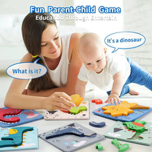 6 Pcs Colorful Dinosaur Shape Wooden Animal Jigsaw Puzzles Baby Educational Toys for Toddler Boys and Girls