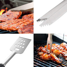 Barbecue Grill Tool Set – BBQ Spatula – Basting Brush, Fork, and Tongs