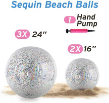 Boxgear 5 Pack Sequin Beach Ball Pool Toys Balls for Kids and Adults