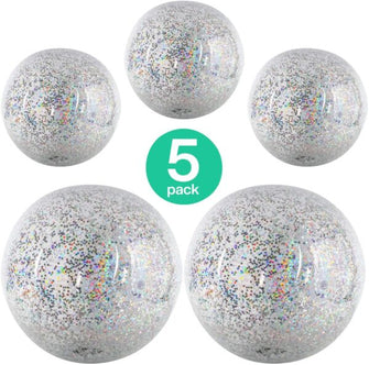 Boxgear 5 Pack Sequin Beach Ball Pool Toys Balls for Kids and Adults