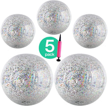 Boxgear 5 Pack Sequin Beach Ball Pool Toys Balls for Kids and Adults