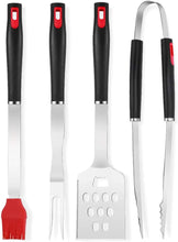 Barbecue Grill Tool Set – BBQ Spatula – Basting Brush, Fork, and Tongs