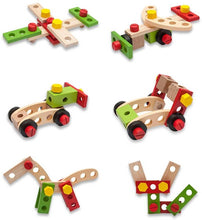 Wooden Nuts and Bolts Toy for Toddlers – 28 Pcs Wooden Building Blocks