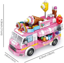 Boxgear Building Blocks Set for Girls – Pink Ice Cream Truck, 553 Pieces, 25 Ways to Play – STEM Bricks Playset for Fun
