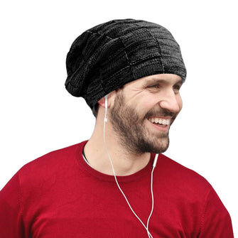 Fleece Lined Slouchy Beanie Knit Winter Warm Hats for Men and Women