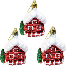 Boxgear Snow House Christmas Ornament, Xmas Hanging Decoration Holiday Party (3 Pieces)