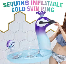 Inflatable Peacock Float – Glitter Sequin Animal Pool Floats – Swimming Pool Ring