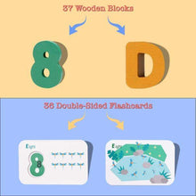Letter Flash Cards Educational Toys – Wooden Alphabet Toddler Puzzle