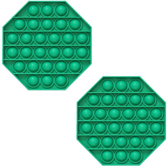 Fidget Pack Pop Pop – 2 pcs Pop Up Fidget Toys for Kids – Stress Relief Fidgets – Anti Stress Squeeze Toys (Purple + Orange) - 2 x Green