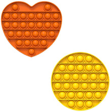 Fidget Pack Pop Pop – 2 pcs Pop Up Fidget Toys for Kids – Stress Relief Fidgets – Anti Stress Squeeze Toys (2 x Orange) - Yellow + Orange