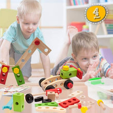 Wooden Nuts and Bolts Toy for Toddlers – 28 Pcs Wooden Building Blocks