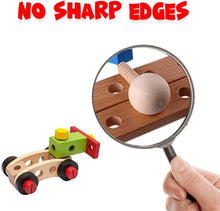 Wooden Nuts and Bolts Toy for Toddlers – 28 Pcs Wooden Building Blocks