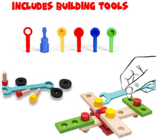 Wooden Nuts and Bolts Toy for Toddlers – 28 Pcs Wooden Building Blocks