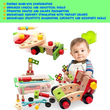 Wooden Nuts and Bolts Toy for Toddlers – 28 Pcs Wooden Building Blocks