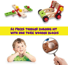 Wooden Nuts and Bolts Toy for Toddlers – 28 Pcs Wooden Building Blocks