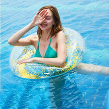 Yellow Glitter Swim Ring for Pool, Beach, Lake – Inflatable Swim Tube