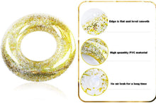 Yellow Glitter Swim Ring for Pool, Beach, Lake – Inflatable Swim Tube