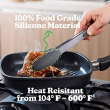 Stainless Steel Silicone Cooking Tongs 12” And 9” With Non Slip Grip For Turning Steaks And Vegetables