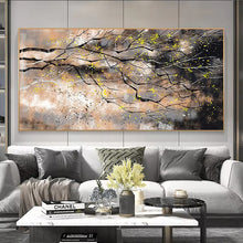 Modern Abstract Golden Money Tree Canvas