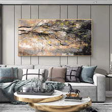 Modern Abstract Golden Money Tree Canvas
