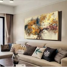 Modern Abstract Golden Money Tree Canvas